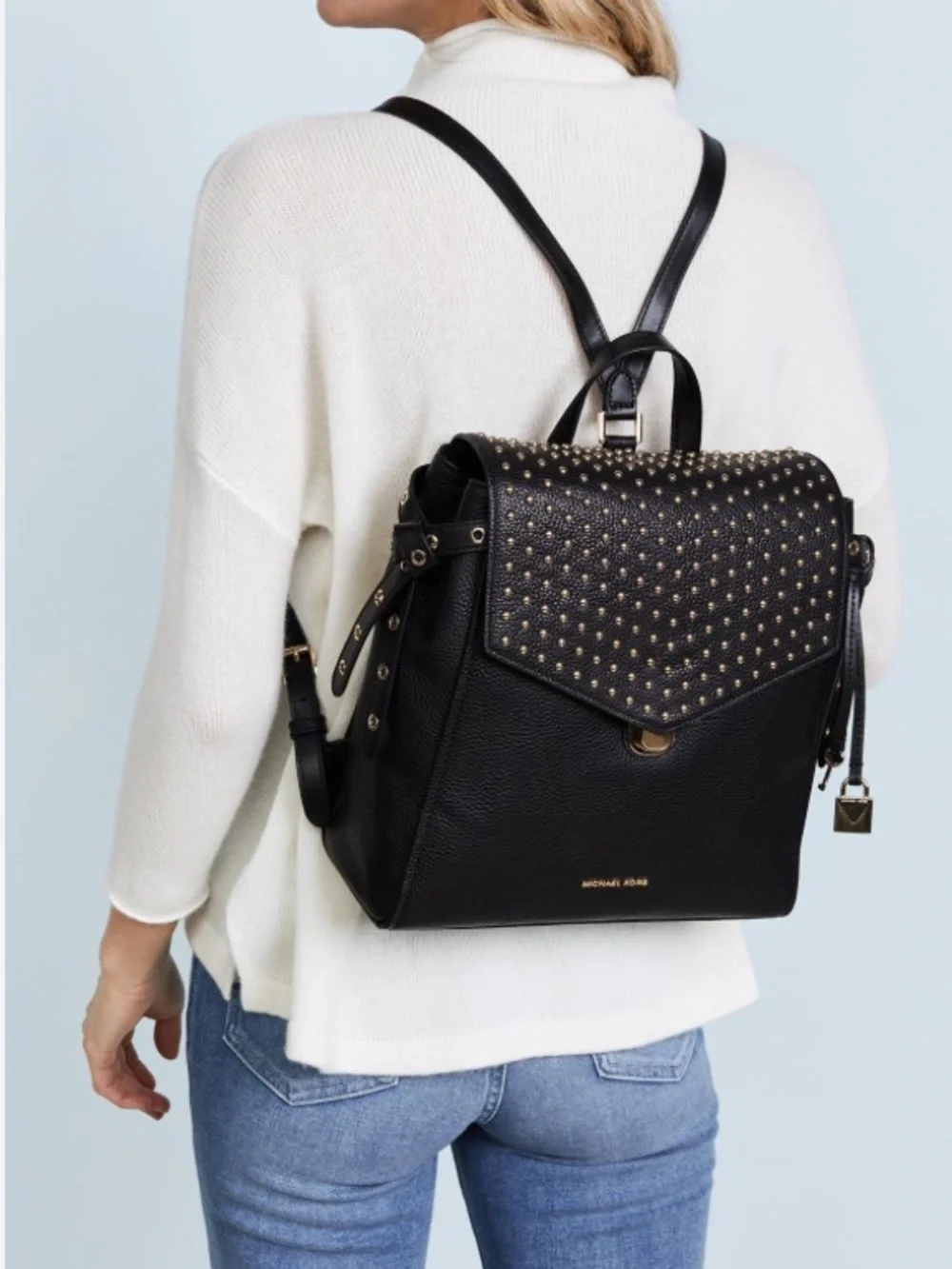 Michael‎ Kors Bristol Medium Studded Leather Black Backpack